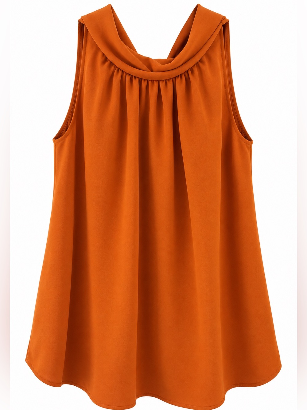 Aritzia Babaton Burnt Orange Draped Blouse – Size M